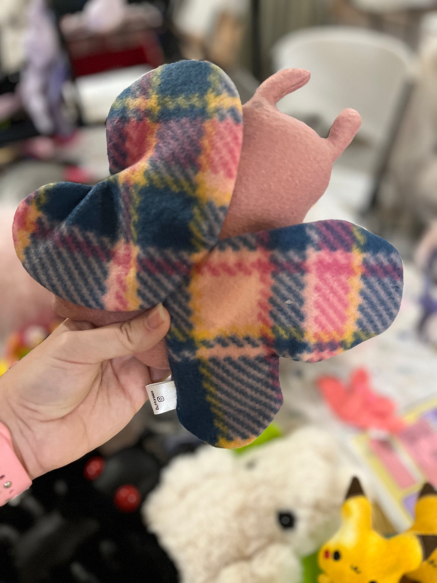 Moth Plushie - Pink Plaid