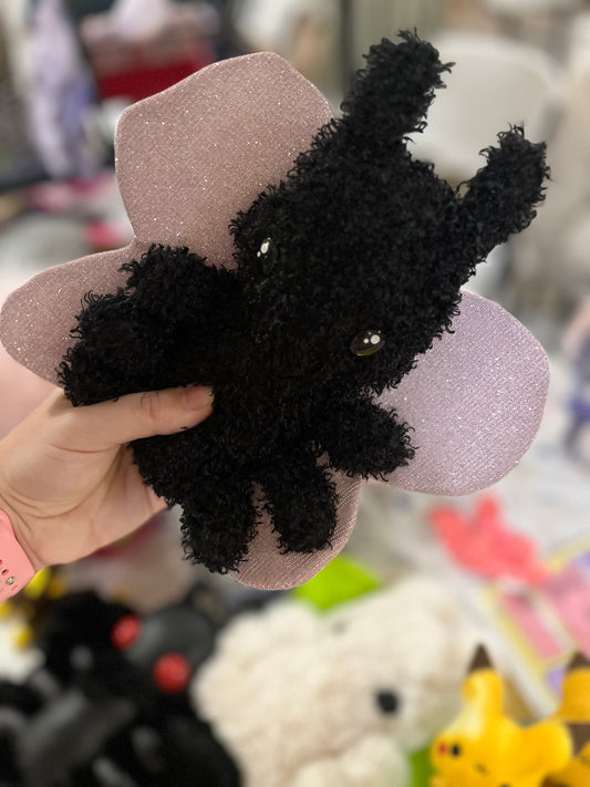 Moth Plushie - Black and Pink Glitter