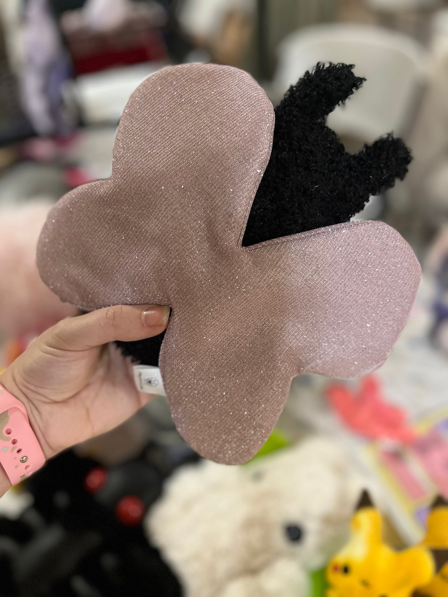 Moth Plushie - Black and Pink Glitter