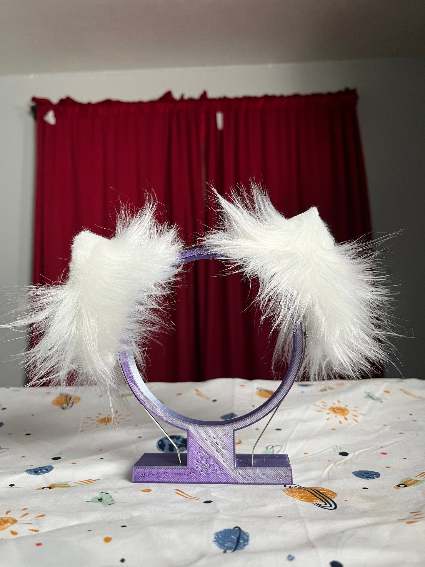 Faux Fur Cat Ears - Wihite/White