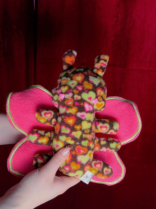 Love Bug Moth - Embroidered Heart