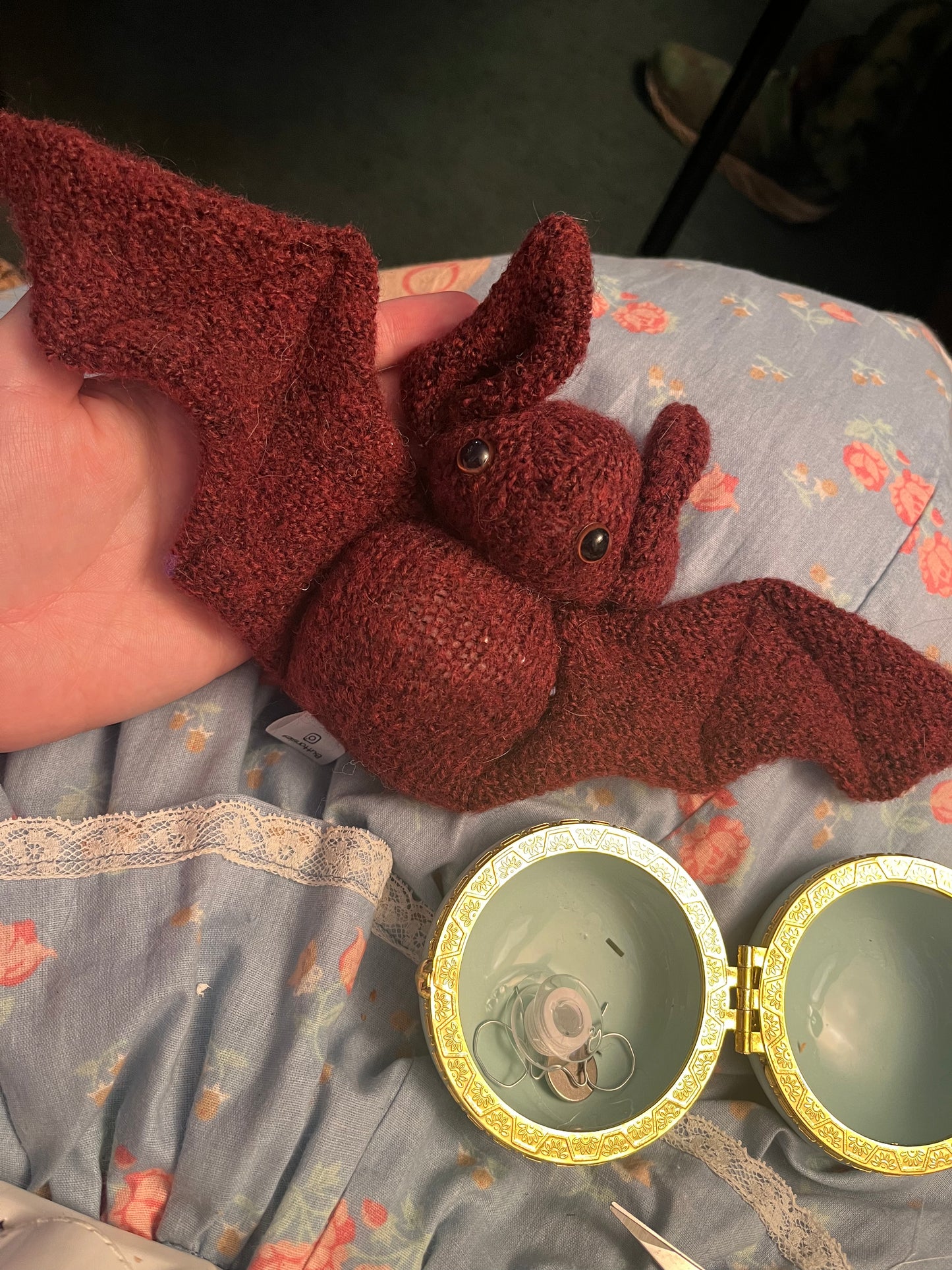 Bat Plushie - Maroon Sweater