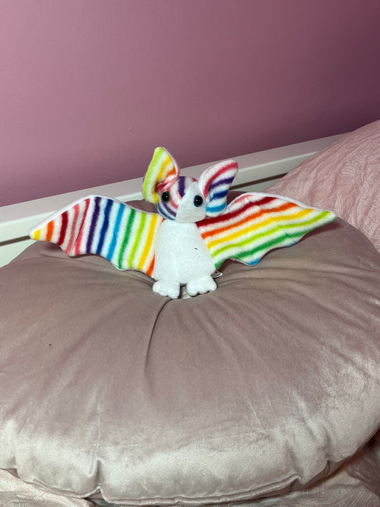 Bat Plushie - Rainbow/White