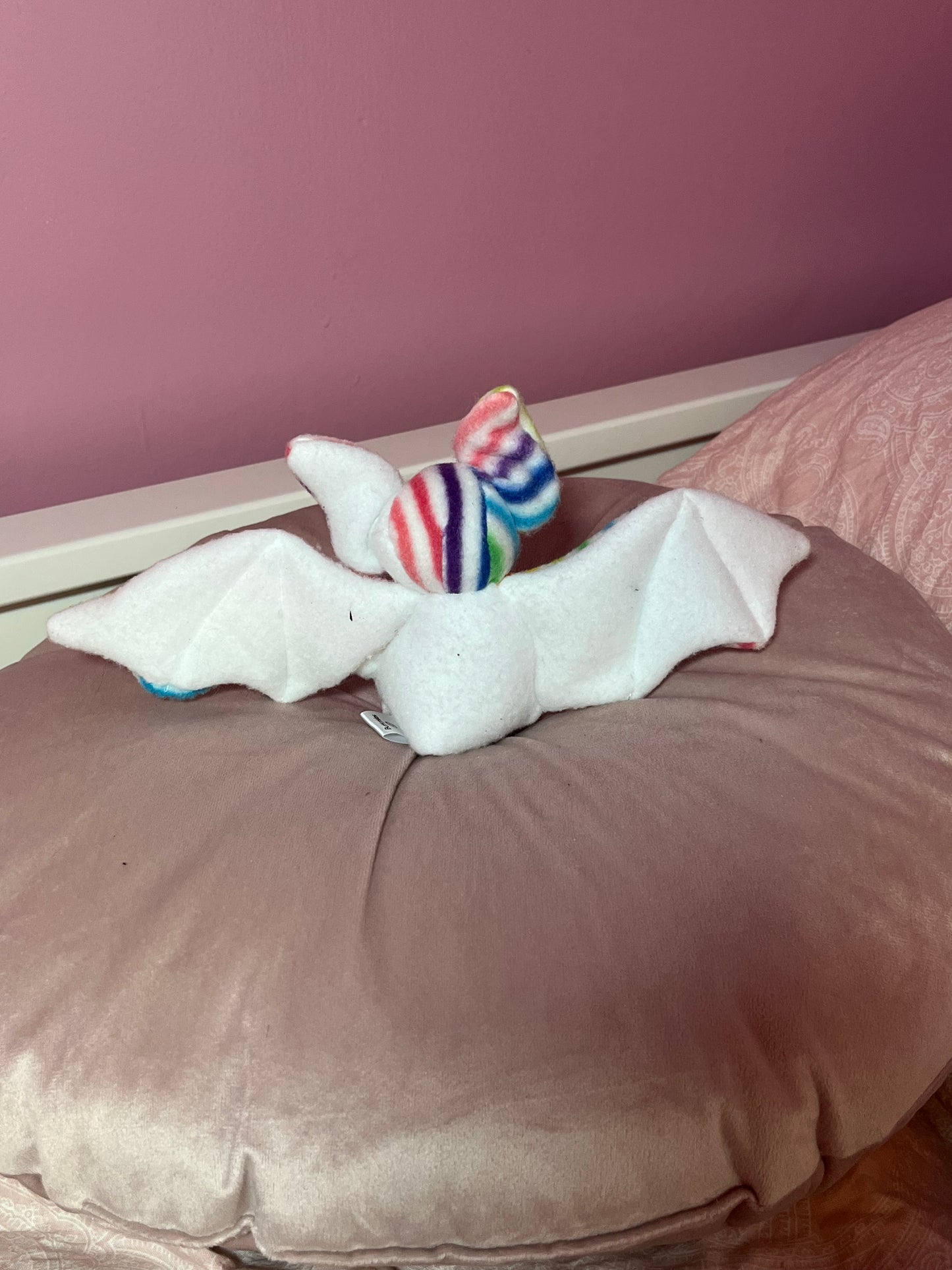 Bat Plushie - Rainbow/White