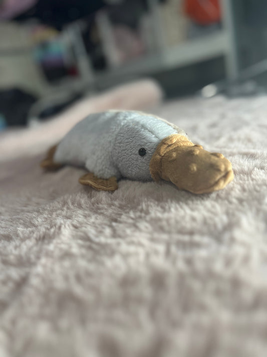 Baby Platypus Plushie - Greyscale