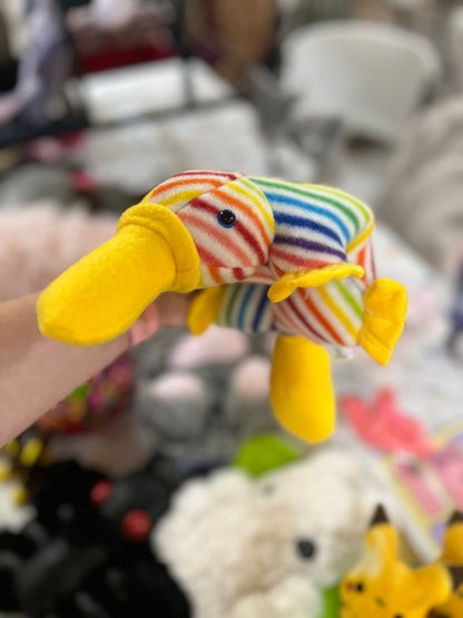 Baby Platypus Plushie - Rainbow
