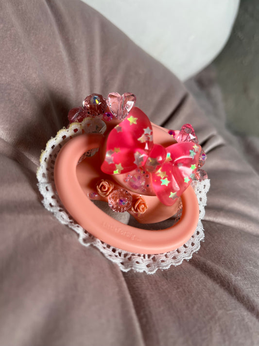 Adult Pacifier - Pink Bow