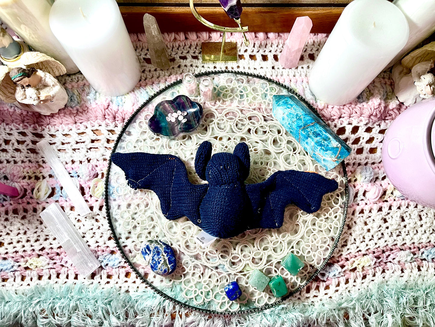 Bat Plushie OOAK - Sunflower Sweater