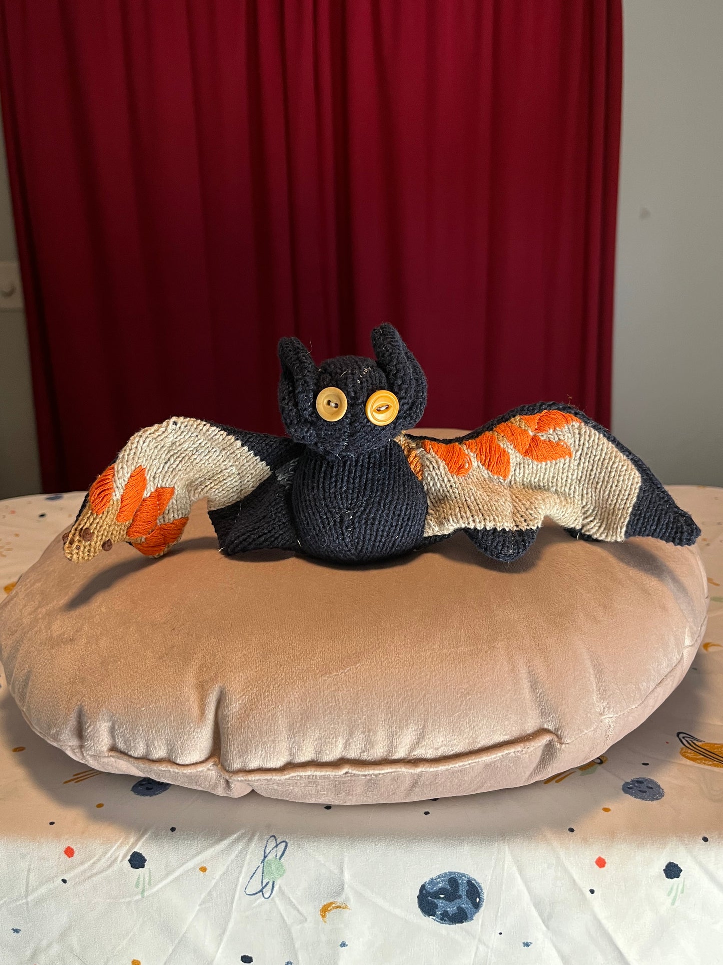 Bat Plushie OOAK - Sunflower Sweater