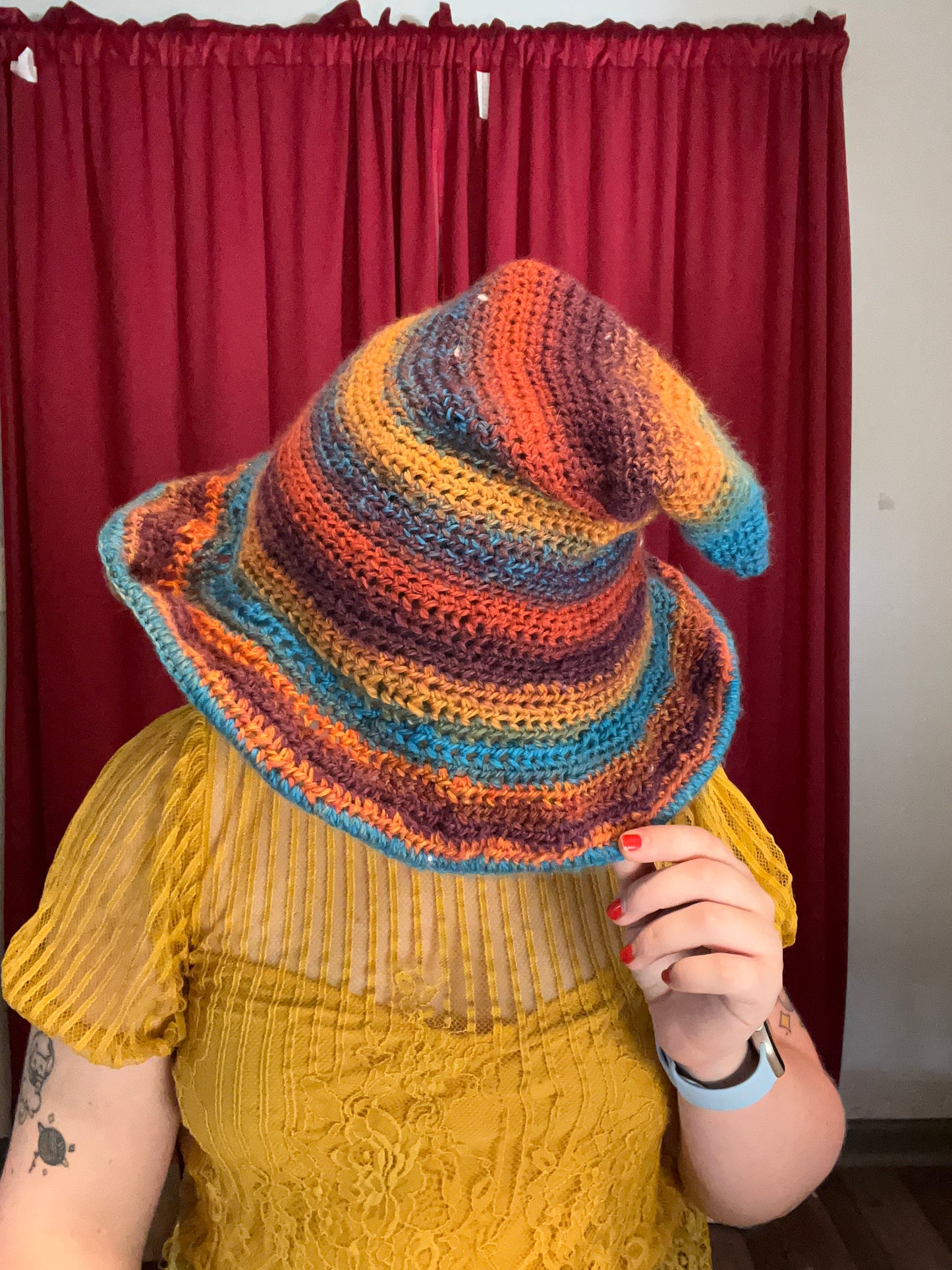 Slouchy Witch Hat - Autumn Rainbow